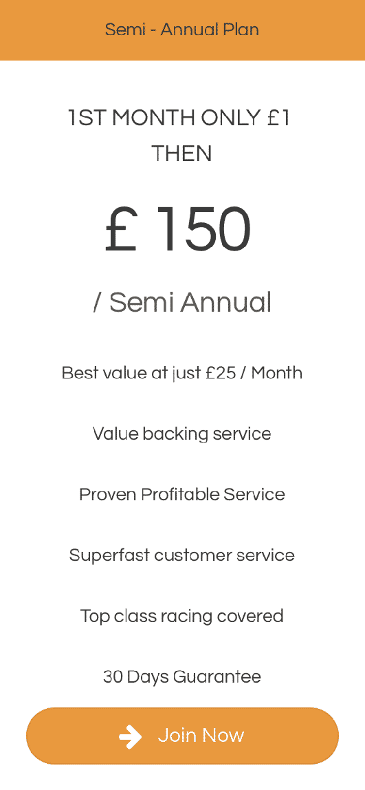 Bet Alchemist semi-annual pricing plan