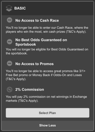 My Betfair Rewards - Basic Package