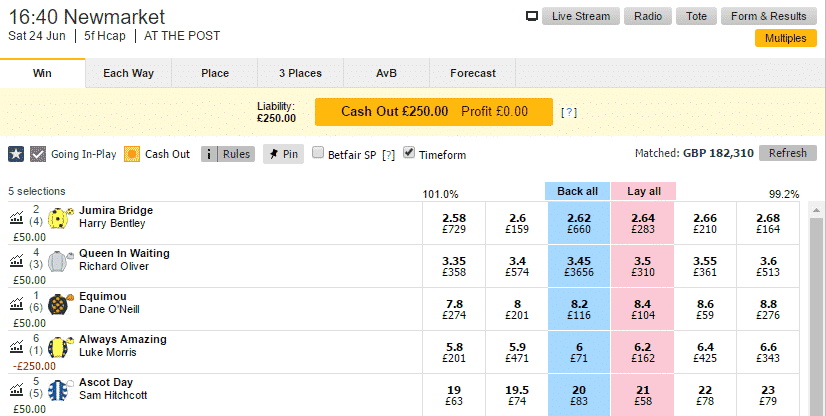 Betfair Trading - Opener Market